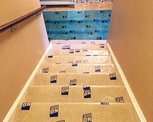 flooring protection bathroom project
